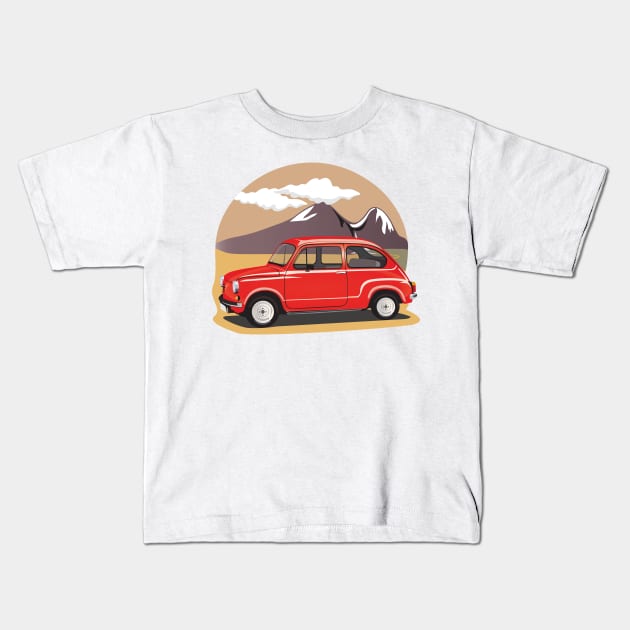 Fiat 600 Fico Kids T-Shirt by mypointink